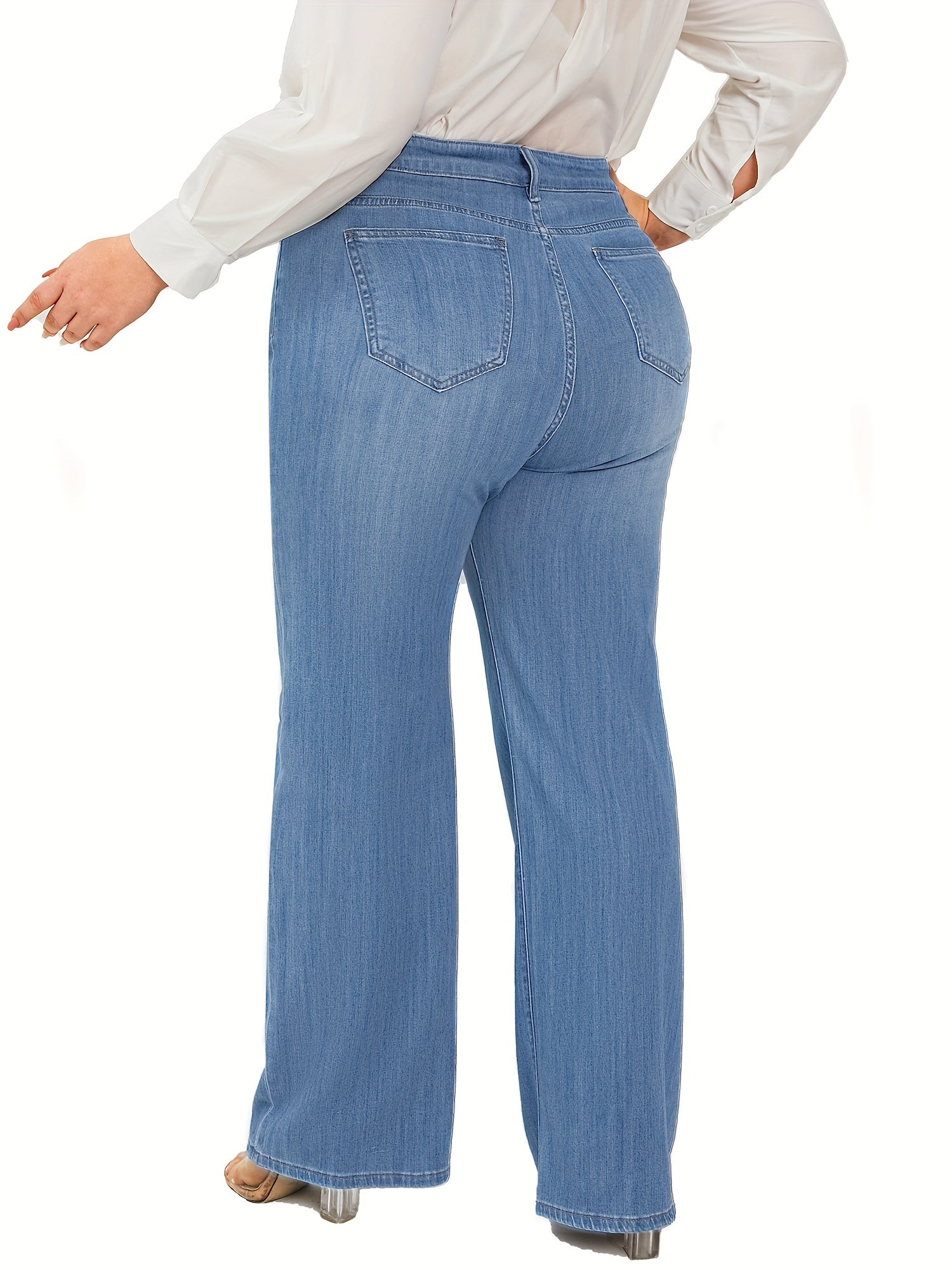 High Waist Wide Leg Plus Size Jeans
