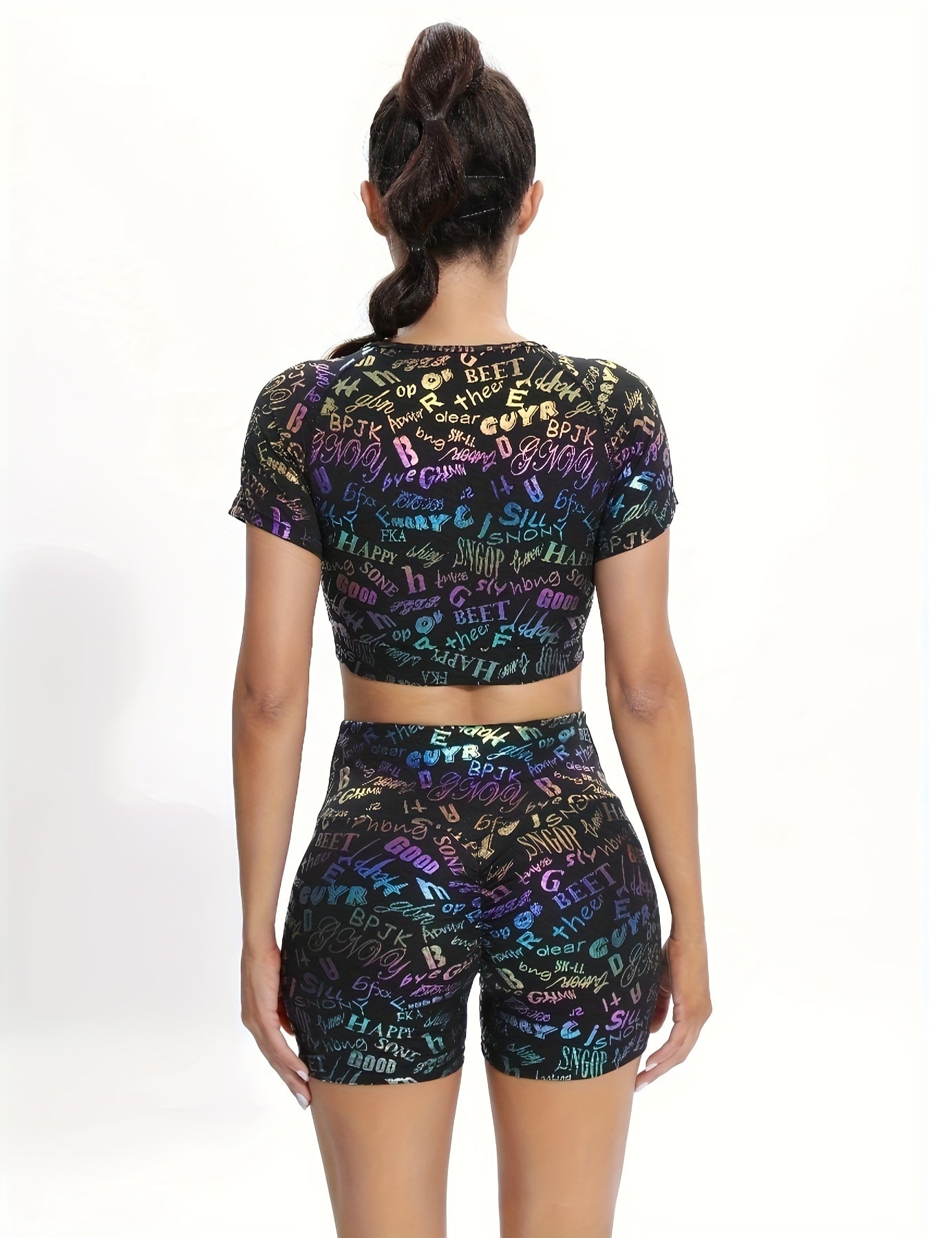 Sporty Set Short Sleeves Top & Running Short Women's Suit