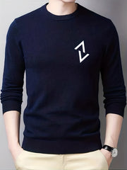 Geometric Pattern Knitted Sweater for Men