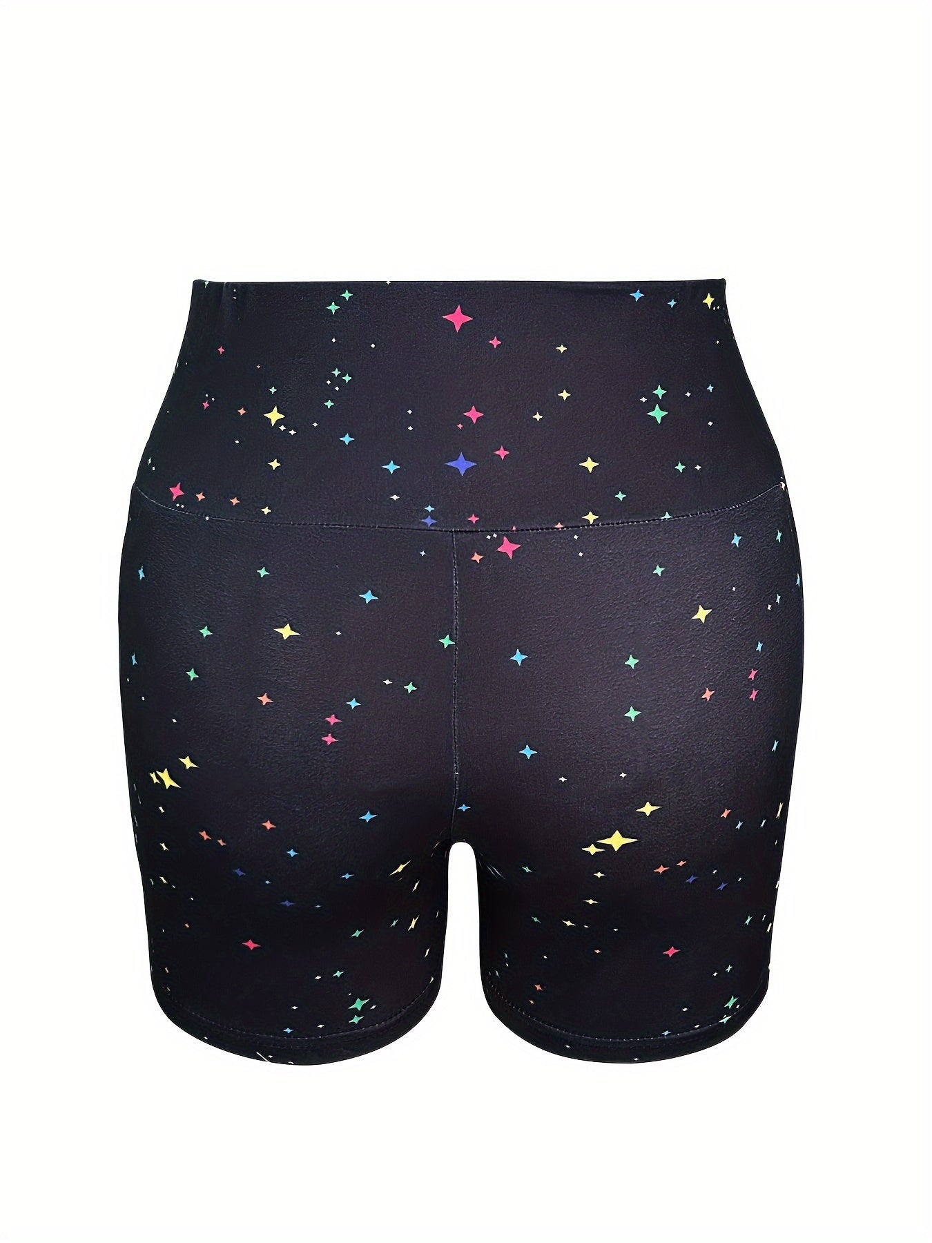 Women's Star Print Cross Waist Yoga Shorts for Fitness and Running