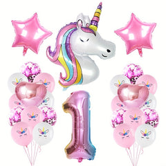 21pcs Unicorn Birthday Number Balloons - Make Your Party Magical