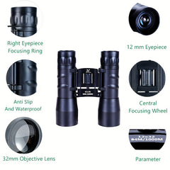 12x32 Compact HD Portable Binoculars for Bird Watching Travel