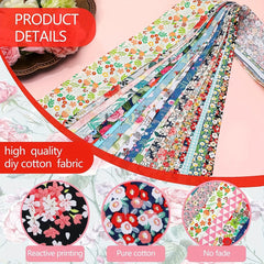 40pcs Patchwork Fabric Multicolor Cotton Sewing Quilting Material DIY