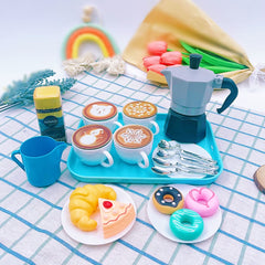 25pcs Afternoon Tea Coffee Toy Set for Kids Pretend Play Gift