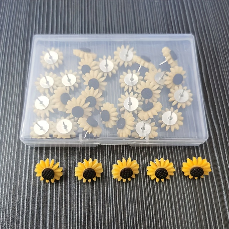 20pcs Sunflower Shape Press Nail Flat Head Racer Nail Decoration