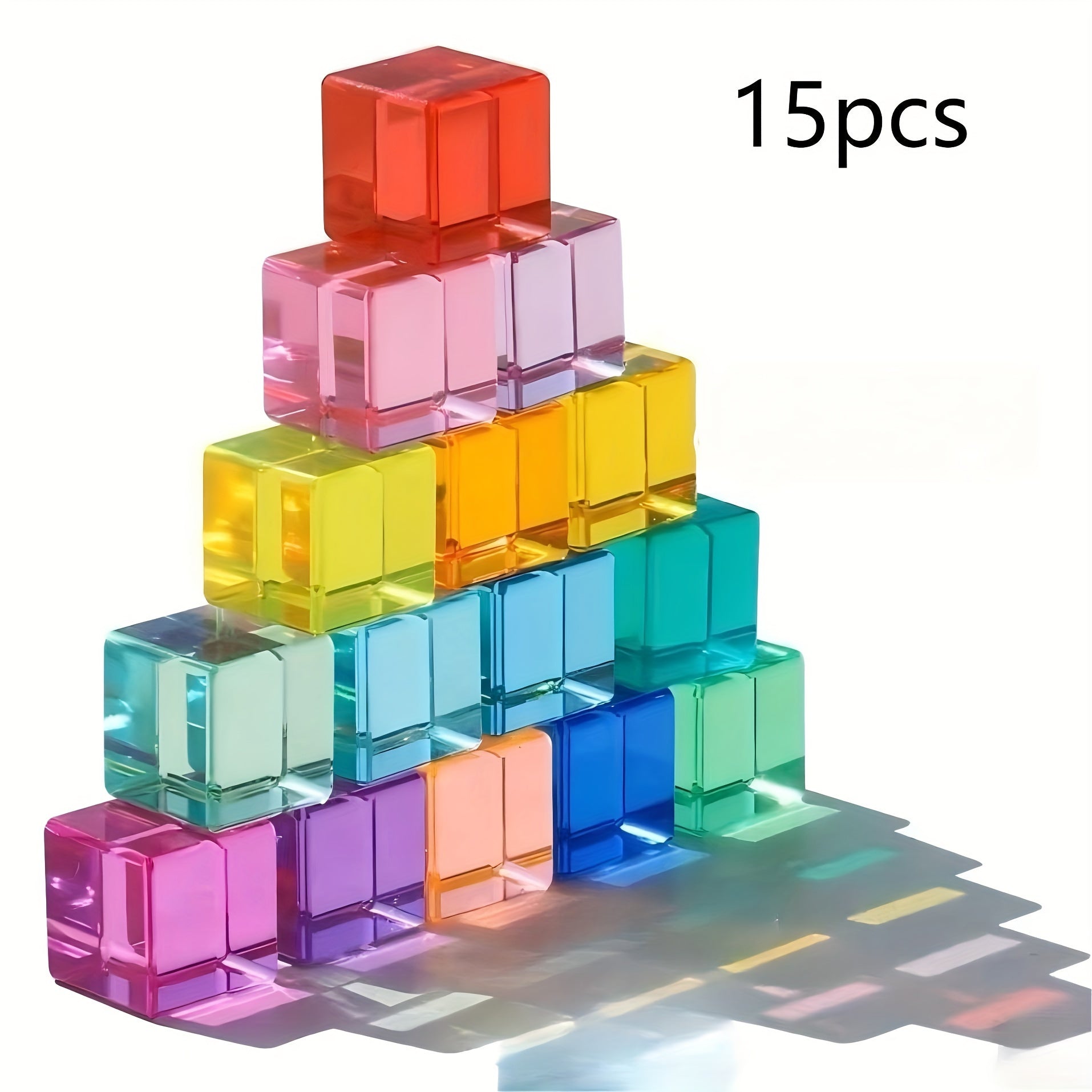 Acrylic Transparent Cube Gem Building Blocks Puzzle Toy