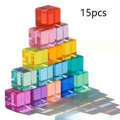 Acrylic Transparent Cube Gem Building Blocks Puzzle Toy
