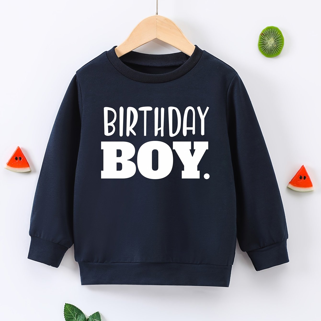 BIRTHDAY BOY Letter Print Boys Casual Sweatshirt