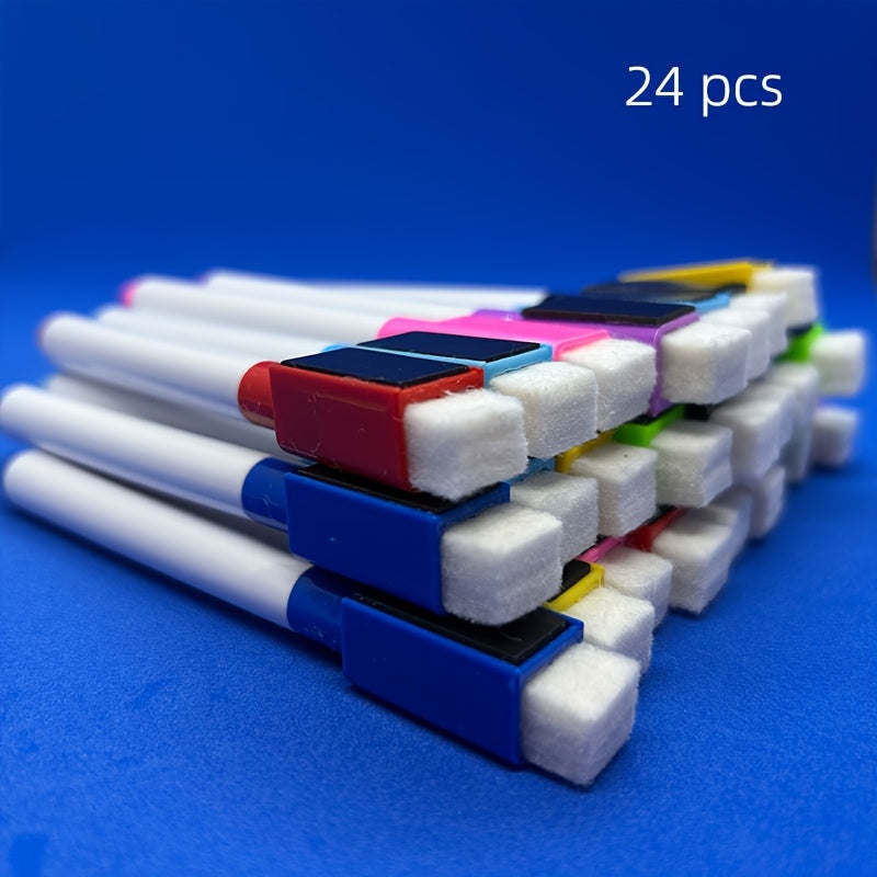 24 Pack Whiteboard Markers Fine Point Magnetic Low Odor Smudge Proof