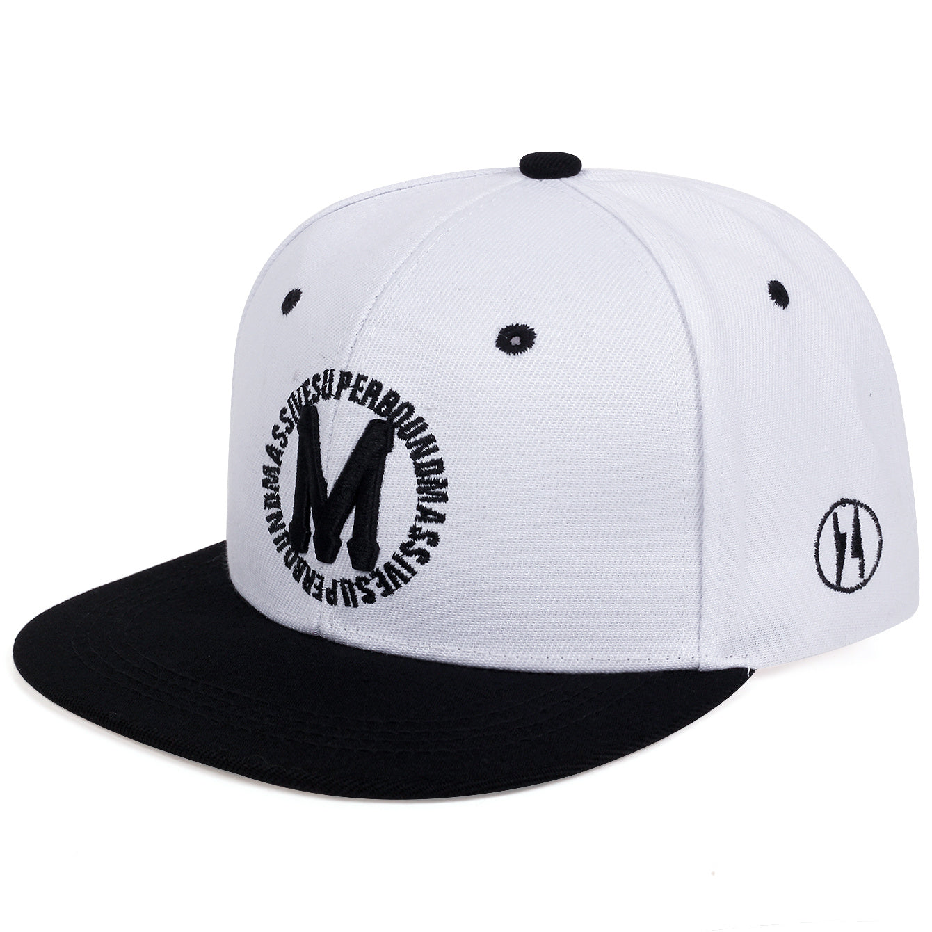 M Embroidery Snapback Hat Hip Hop Solid Casual Baseball Cap Unisex