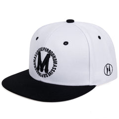 M Embroidery Snapback Hat Hip Hop Solid Casual Baseball Cap Unisex