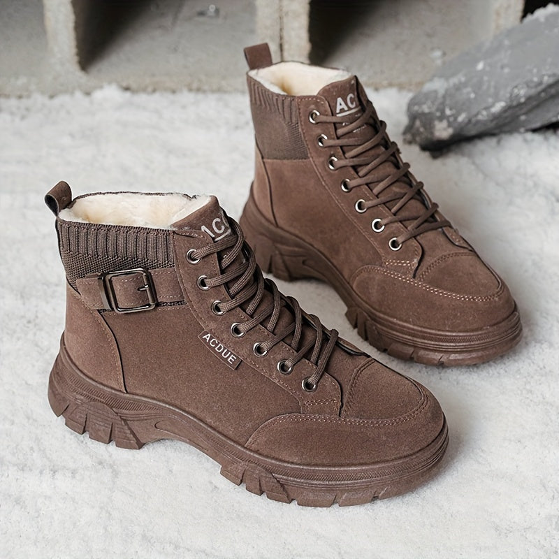 Women's Fleece Lined Winter Snow Boots Non Slip Thermal Platform Sneakers