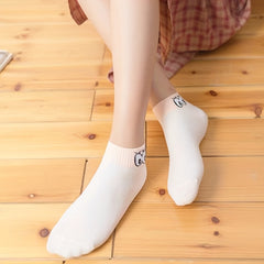 5 Pairs Cartoon Eyes Print Socks Women's Stockings