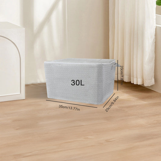 3pcs Large Storage Bins Non Woven Organizer Boxes Handles Striped Pattern