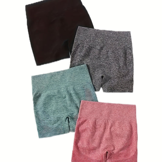 4 Pack Seamless High Waist Biker Shorts Butt Lifting Leggings