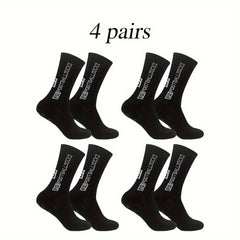 4 Pairs Non Slip Soccer Socks Outdoor Sports Crew Socks Football Socks