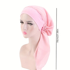 Flower Print Soft Bonnet Silk Head Wrap Women Turban Casual Head Scarf