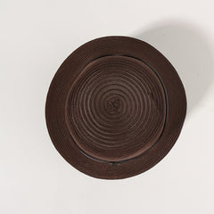 Brown Mesh Bucket Hat Vintage Jazz Fisherman Cap