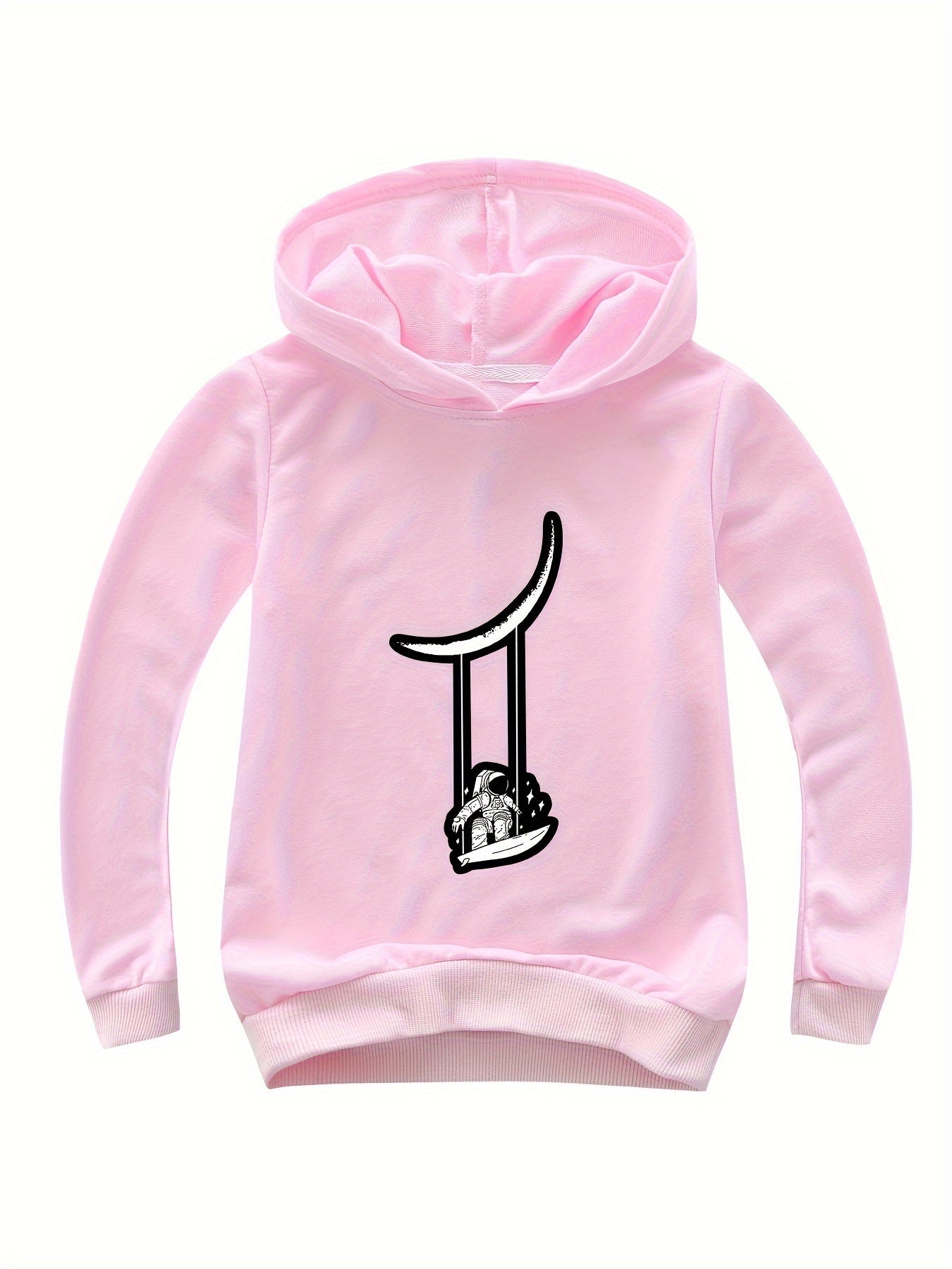 Astronaut Pattern V Neck Long Sleeve Sweatshirt For Girls Kids