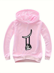 Astronaut Pattern V Neck Long Sleeve Sweatshirt For Girls Kids
