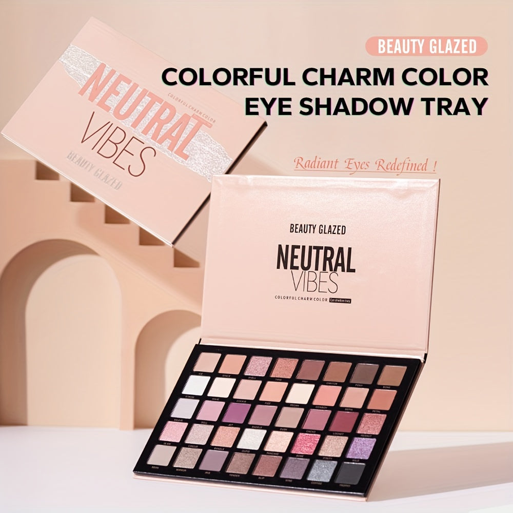 40 Color Matte & Pearly Milk Tea Eyeshadow Palette Earth Tone Makeup