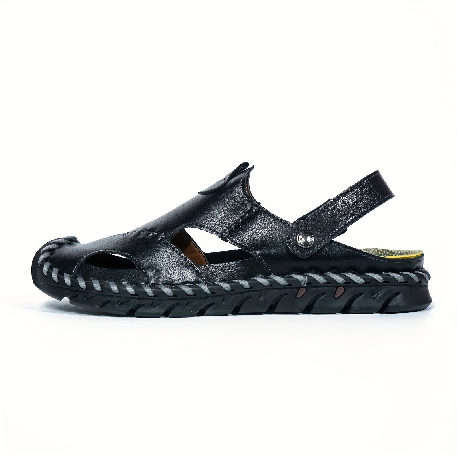 Men Stitched Clogs Anti Skid Slip On Closed Toe Sandals