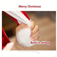 Funny Plush Christmas Hat With Moving Beard