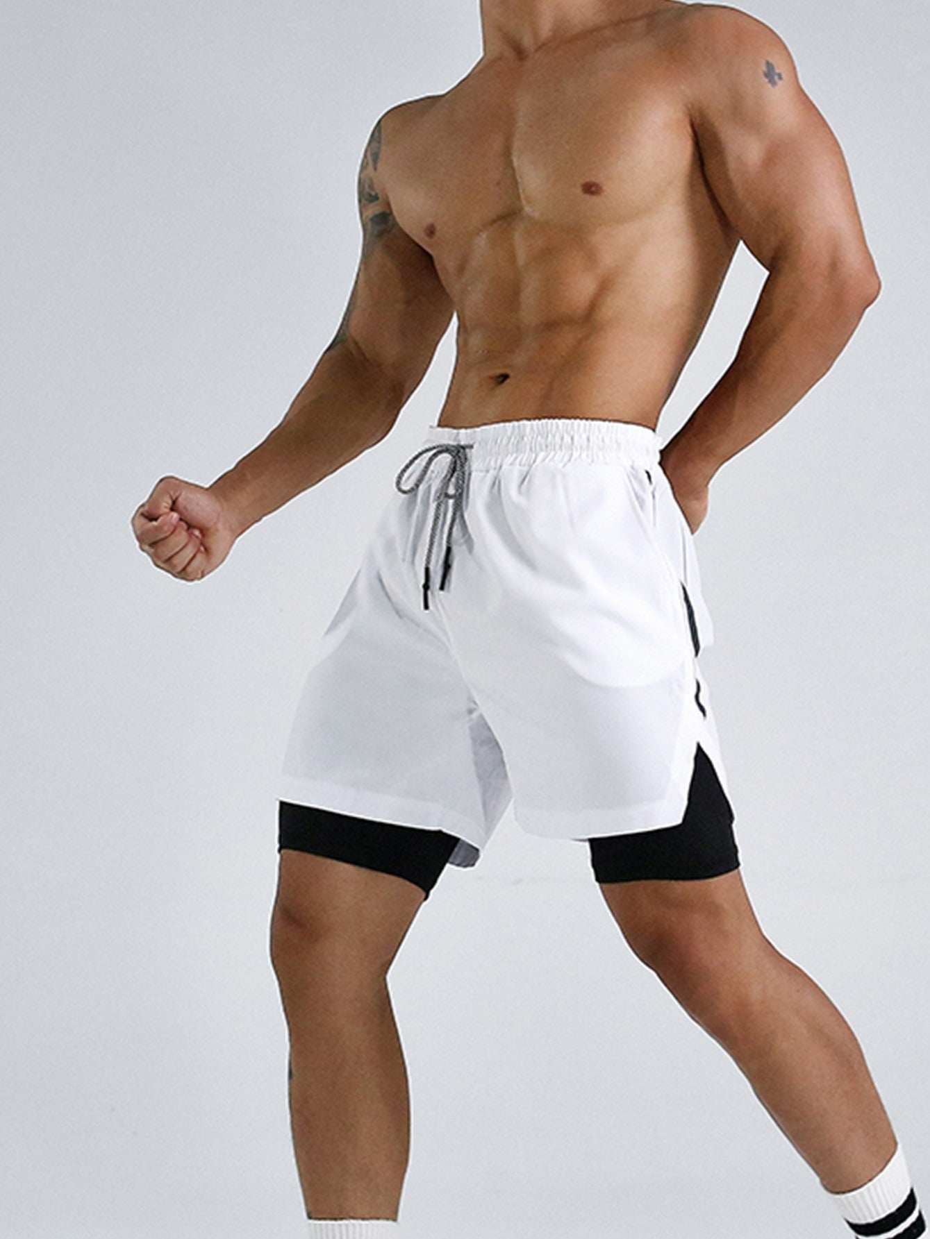 Men's Double Lined Slim Fit Compression Shorts
