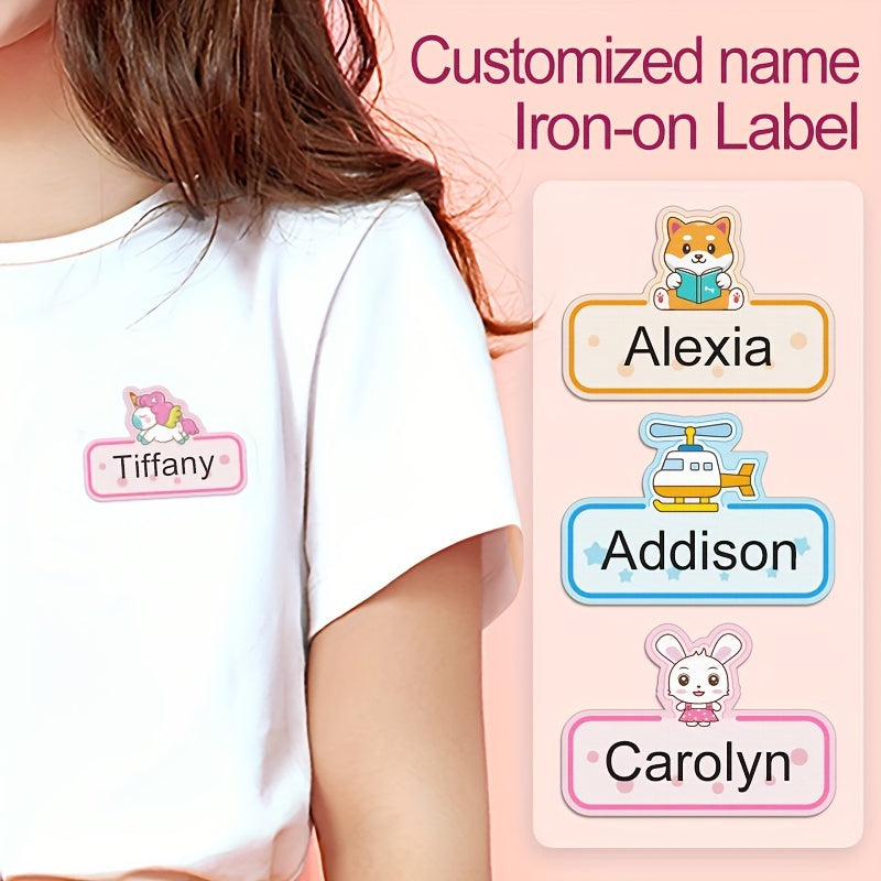 Custom Waterproof Iron-On Name Labels - Set of 48pcs