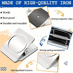 2pcs Large Magnetic Clips Heavy Refrigerator Magnet Clips