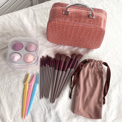 Leopard Makeup Bag Crocodile Cosmetics Case Stone Makeup Box