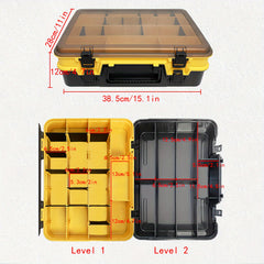 Portable Tool Storage Box with Lid & Handles - Garage Organizer