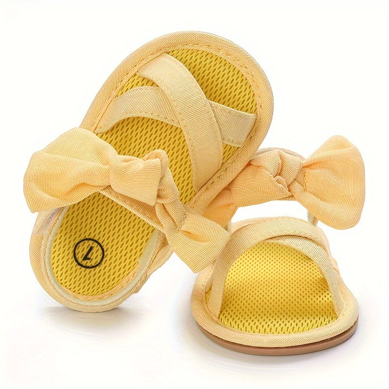 Casual Bowknot Open Toe Sandals for Baby Girls Lightweight Anti Slip Sandals