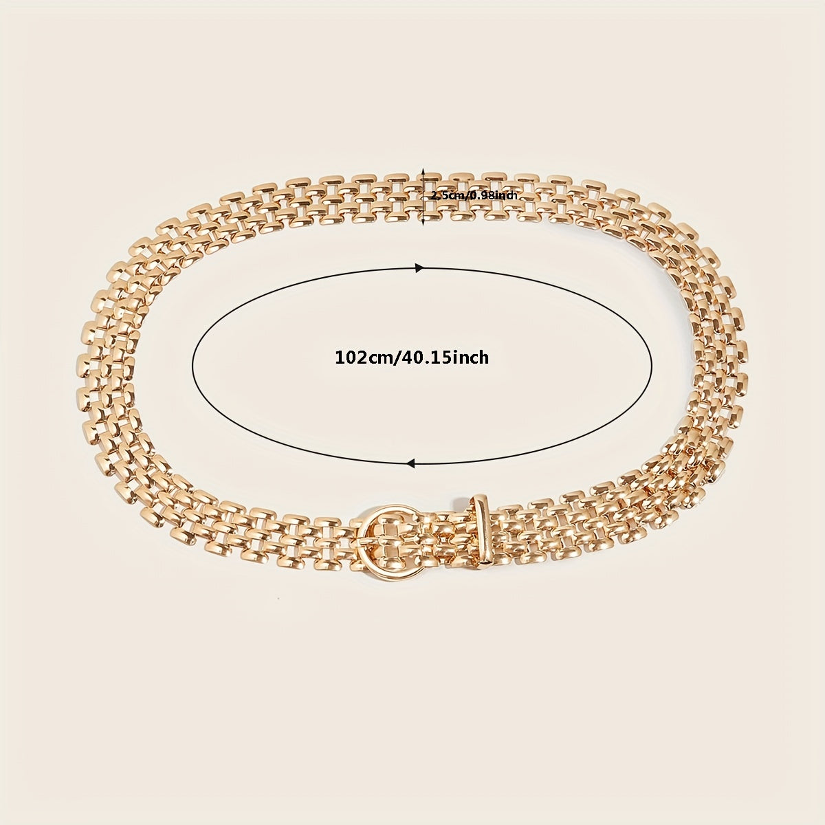 Golden Stitching Metal Belt Pin Buckle Punk Belt Jeans Pants Belt