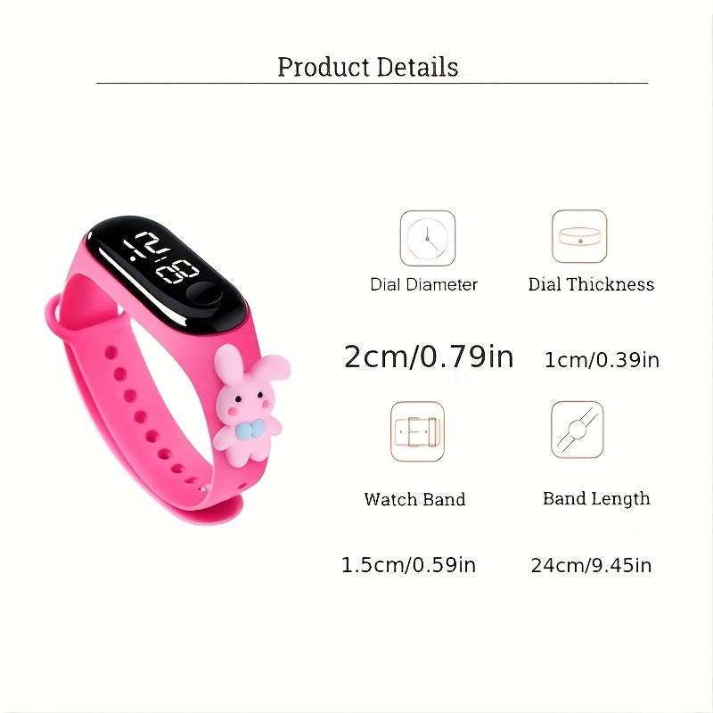 10pcs Cartoon Character LED Touch Screen Digital Wristwatch