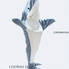 Shark Wearable Blanket Cozy Flannel Warm Hoodie Sleeping Bag