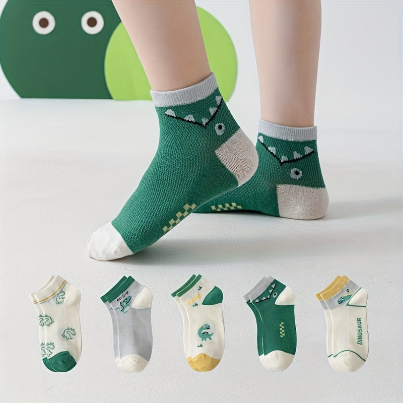 5 Pairs Dinosaur Knit Socks Boys Accessories