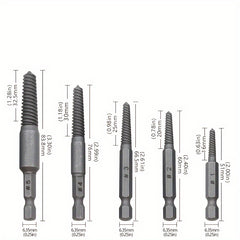 6pc Broken Screw Extractor Screw Remover Tool Set