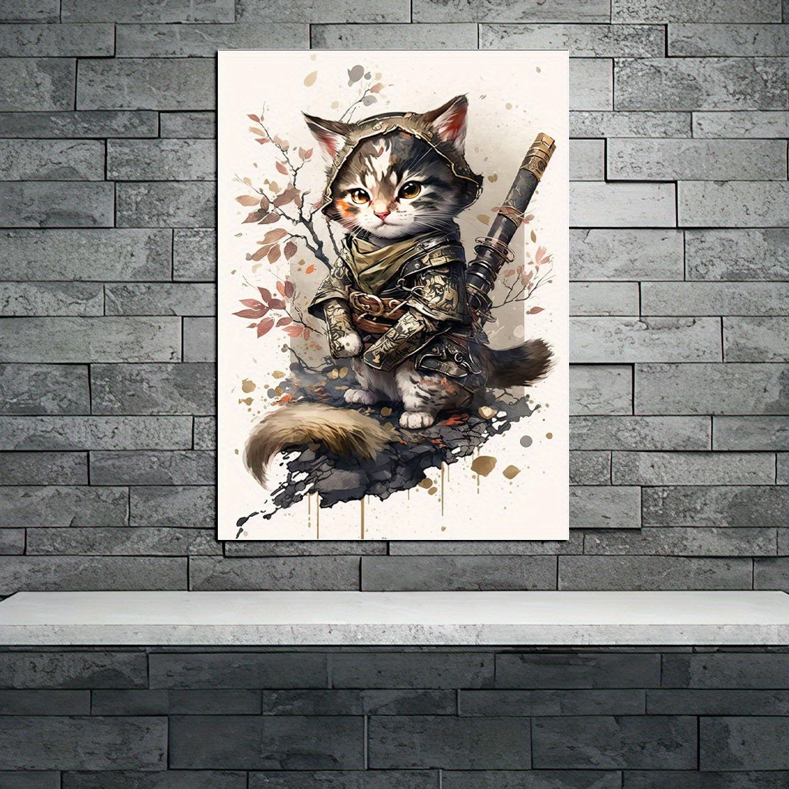 Baby Cat Samurai Watercolor Wall Stickers Nursery Decor