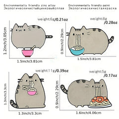 Kids Food & Fruit Ramen Cat Brooch Pin for Clothing Bags DIY Decoration