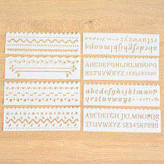 8Pcs Painting Template Hollow Lace Ruler DIY Journal Reusable Stencil Animals
