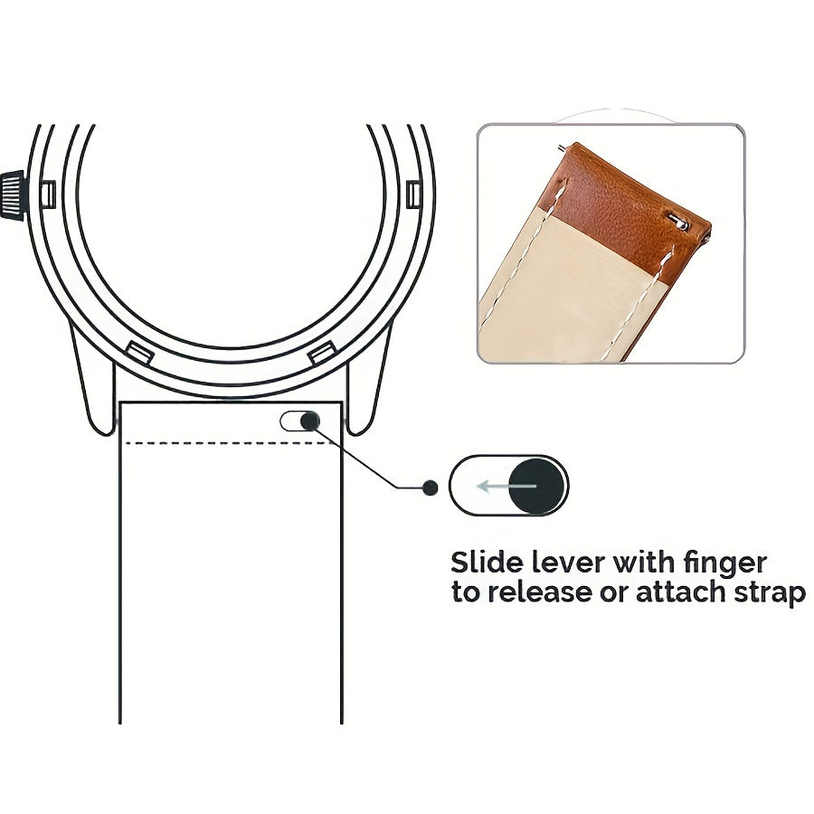 Cowhide Leather Strap Quick Release Watch Chain 20 22 24mm