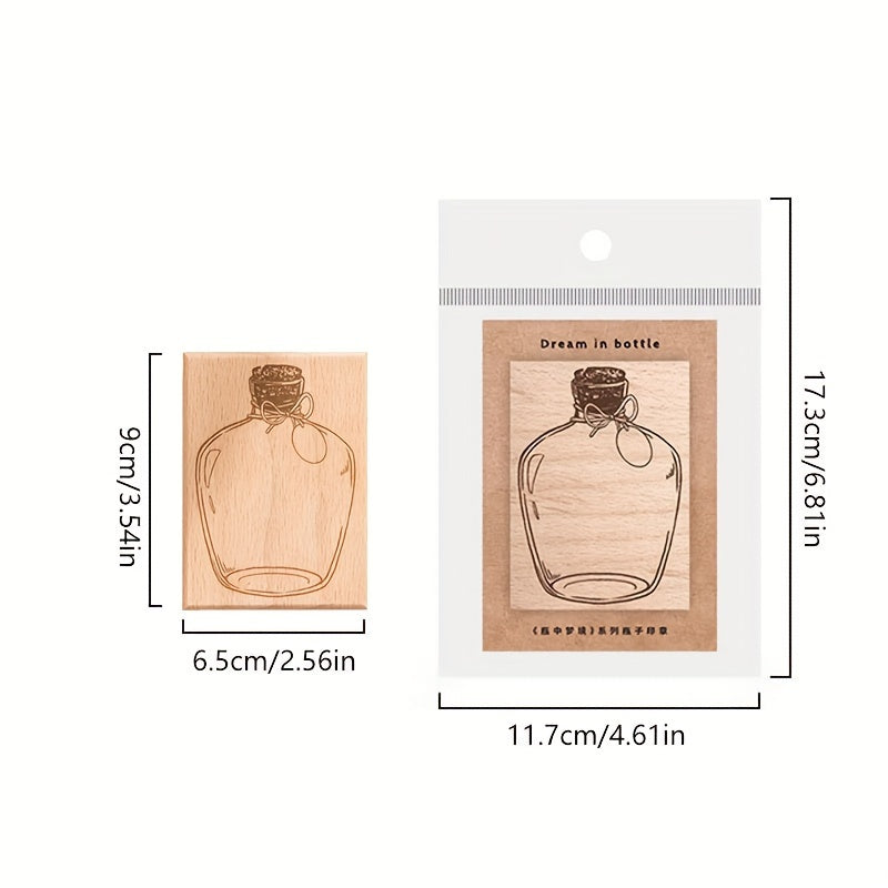 Wooden Bottle Stamp for DIY Craft Decoration