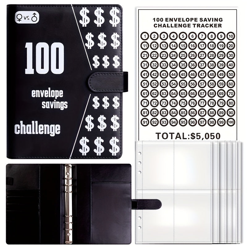 100 Envelope Challenge Binder Couple 100 Days Money Saving Journal