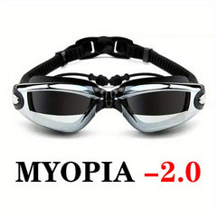 Waterproof Swim Goggles With Earplugs Anti Fog HD Myopia Swimming Glass