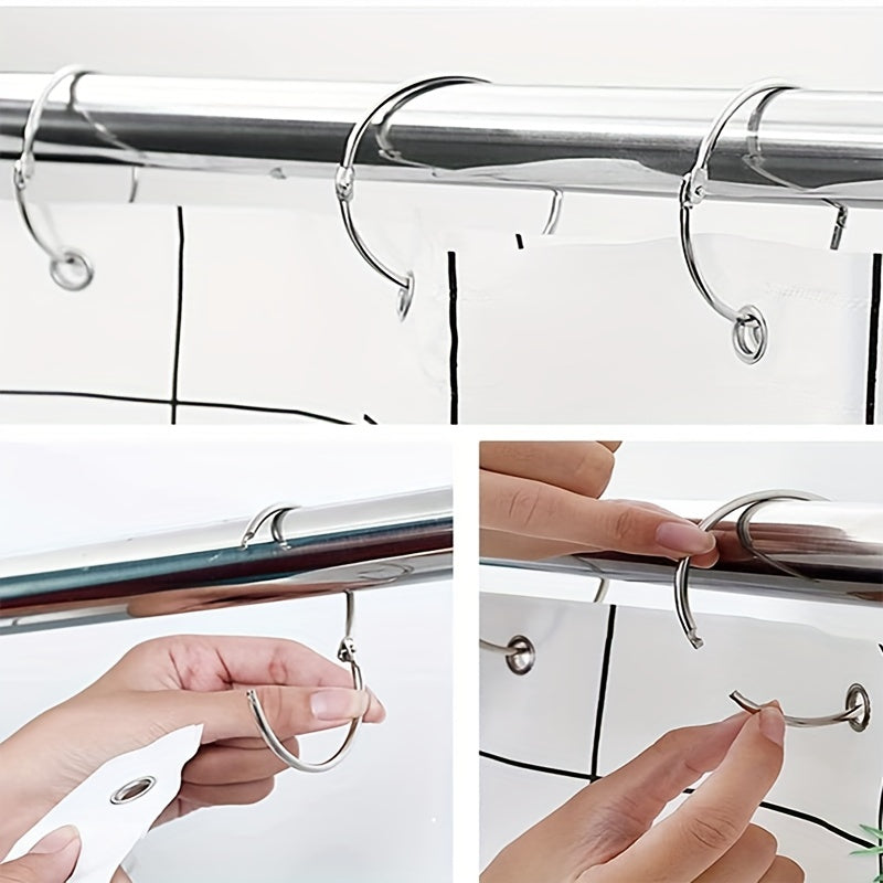 12pcs Shower Curtain Rings Effortless Gliding Curtain Hooks