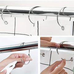 12pcs Shower Curtain Rings Effortless Gliding Curtain Hooks