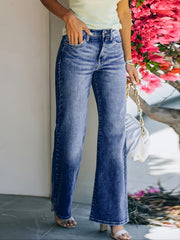 Women's Wide Leg Denim Pants with Pockets