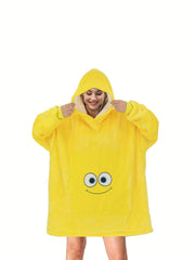 Cartoon Animal Fleece Hooded Wearable Blanket