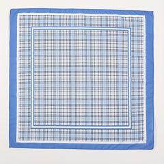 Plaid Print Bandana Satin Square Scarf Neckerchief Windproof Head Wrap